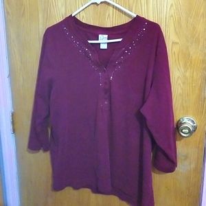 Maroon mid sleeve cotton shirt